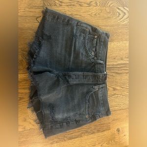 Black Agolde Parker Denim Shorts